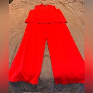 Vibrant Red Sleeveless Women's Jumpsuit